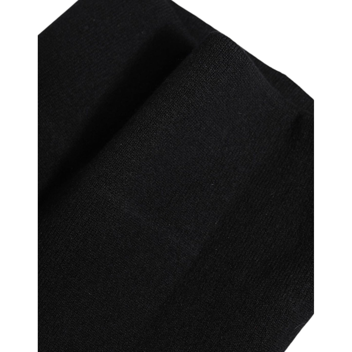 Dolce & Gabbana black cashmere knitted neck warmer foulard scarf, luxury Italian-made men's accessory