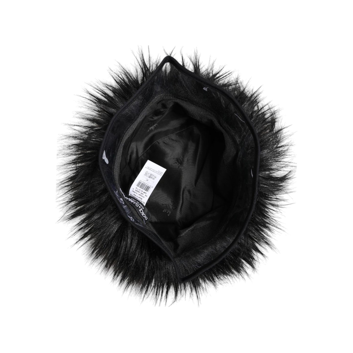 Dolce & Gabbana Black Faux Fur Bucket Hat
