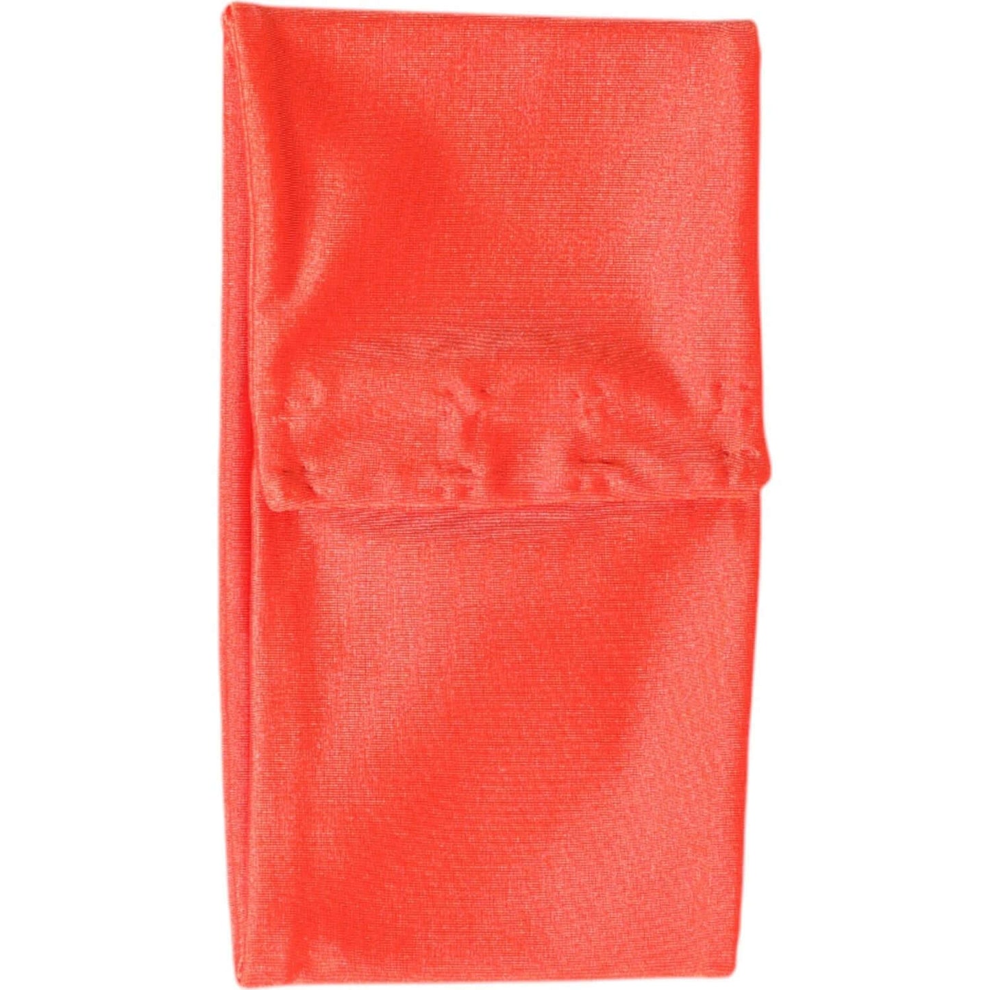 Dolce & Gabbana orange nylon stretch women's neck warmer scarf with logo details, made in Italy.