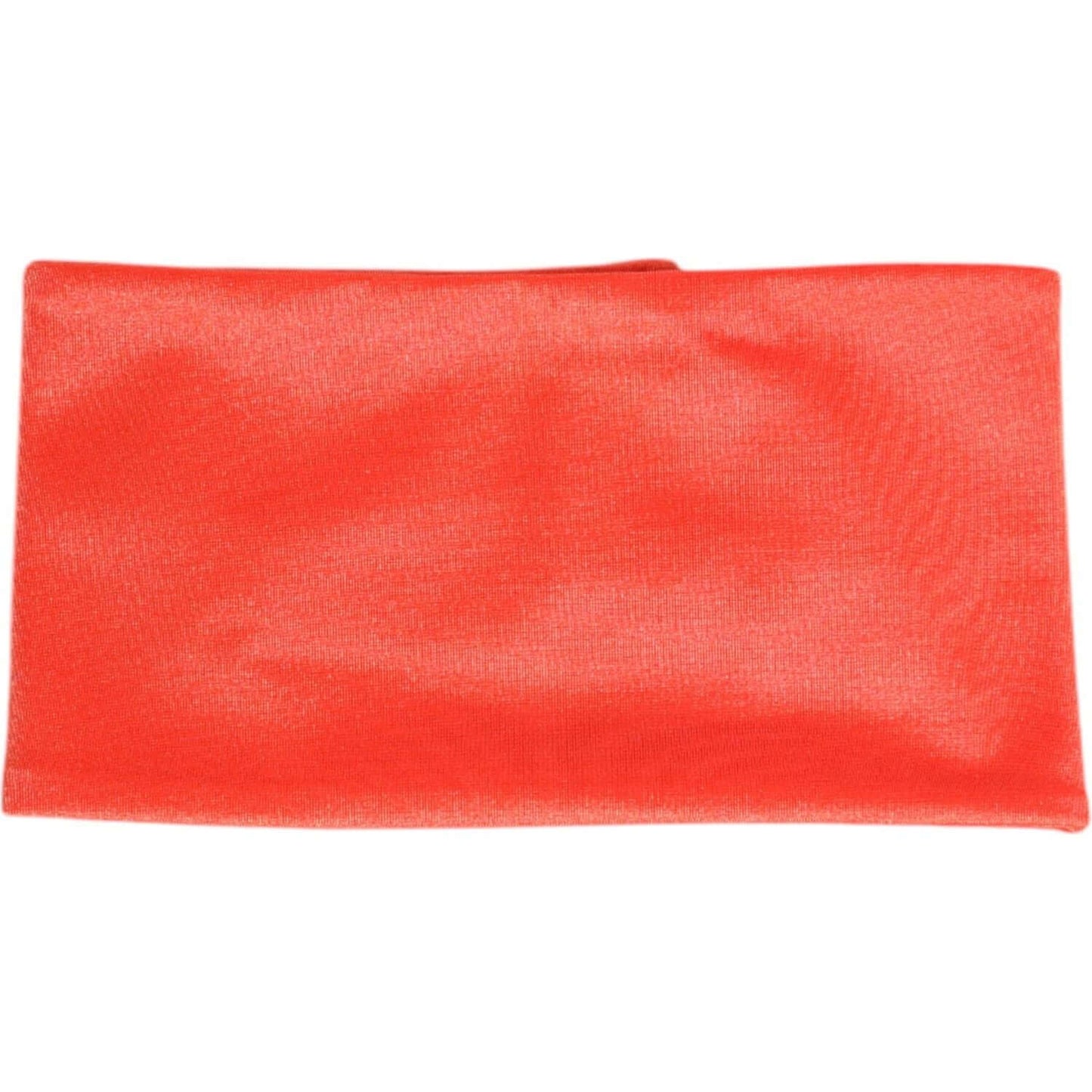 Dolce & Gabbana orange nylon stretch women’s neck warmer scarf, Italian design, featuring logo details.