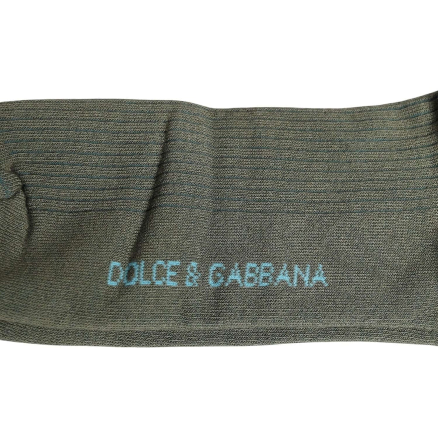 Dolce & Gabbana gray cotton mid calf socks with logo detail, made in Italy, men's fashion accessory.