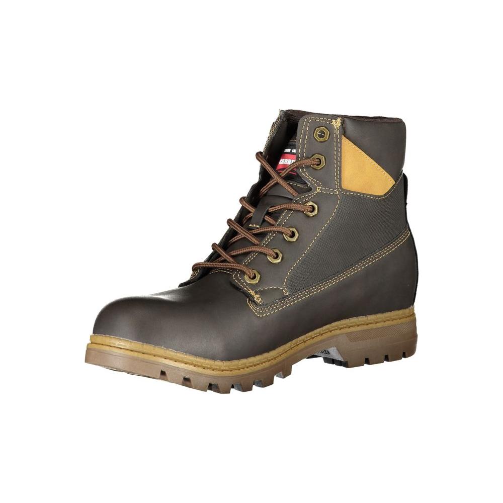 Carrera rugged brown lace-up boot with contrast details and Carrera logo, showcasing quality craftsmanship. Material: Polyester and Polyethylene.