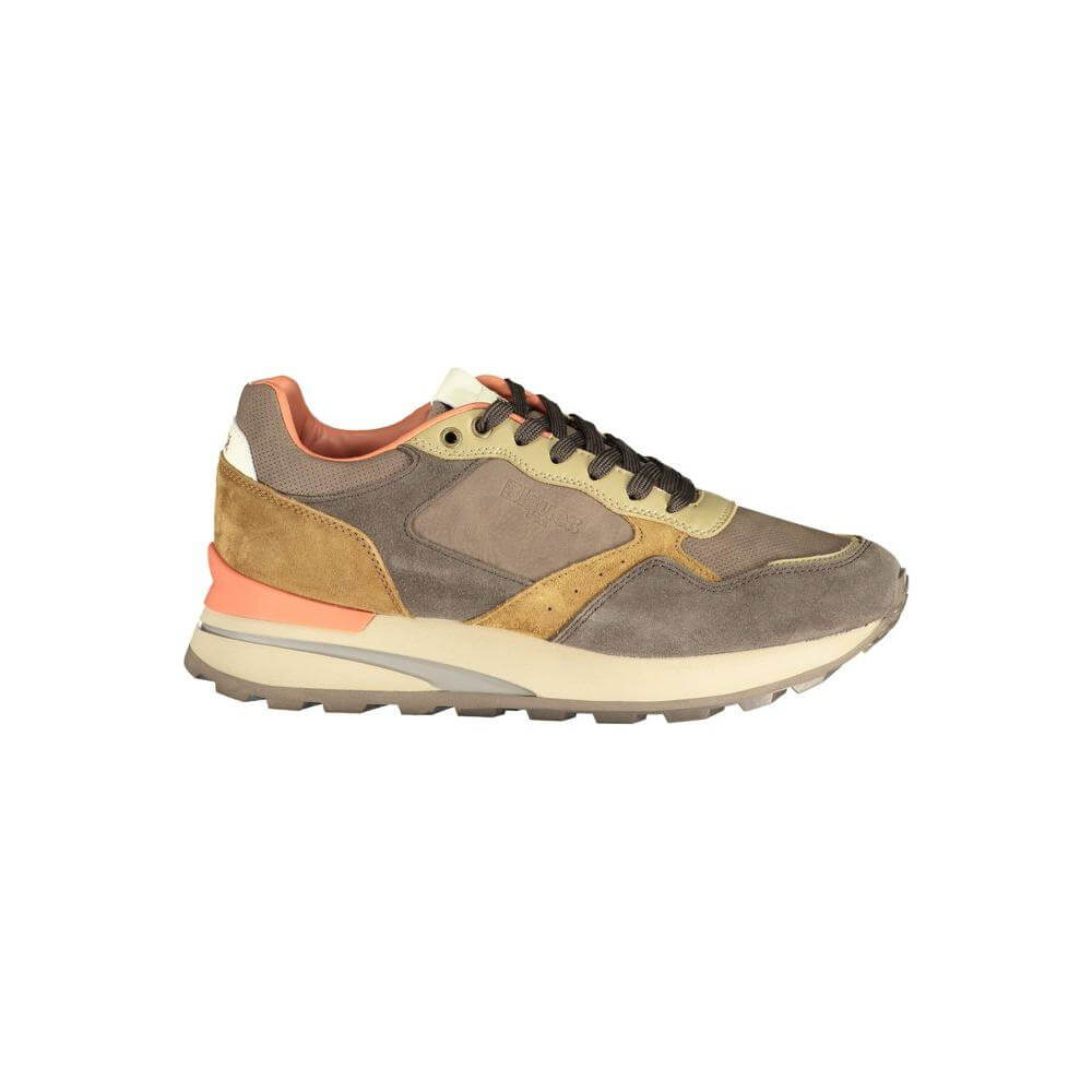 Blauer Brown Polyethylene Men's Sneaker with contrast details and removable footbed for style and comfort.