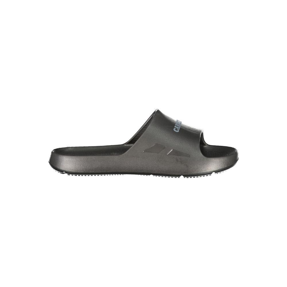 Carrera black polyethylene sandal featuring a printed logo on the strap, ideal for casual wear.