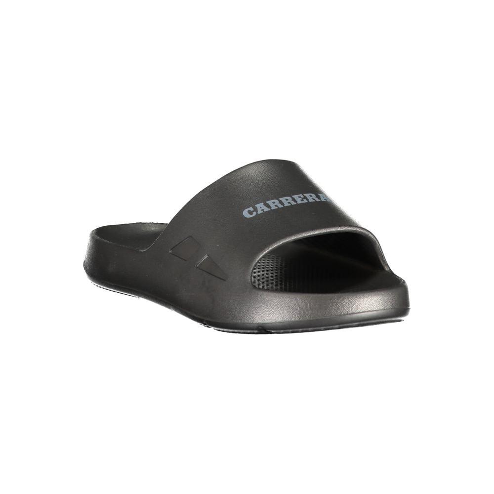 Carrera Black Polyethylene Sandal with printed logo, open-toe design, and slip-on style, ideal for casual wear comfort.