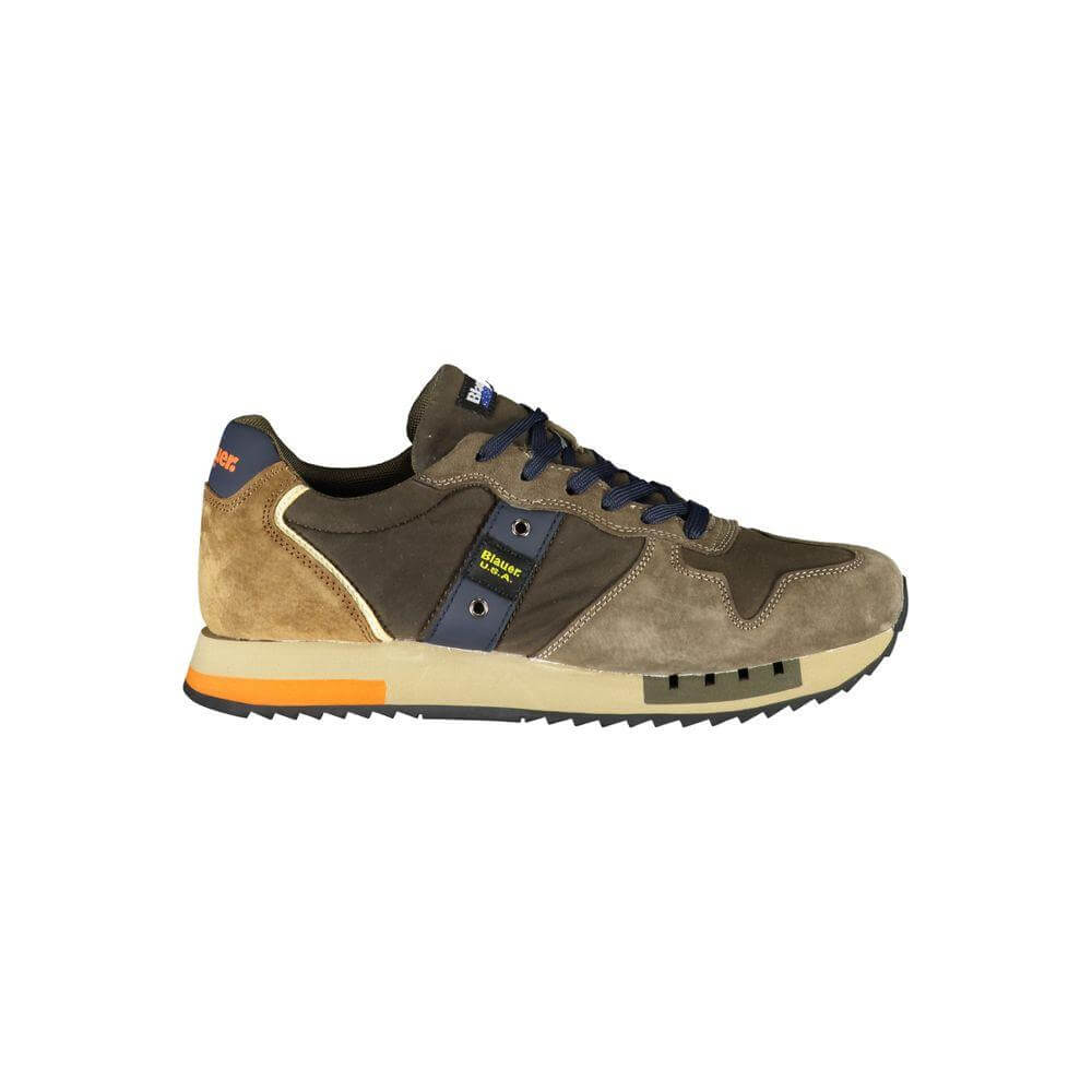 Blauer green polyester sneaker with laces, contrast details, and logo on side; sports footwear for active lifestyle.