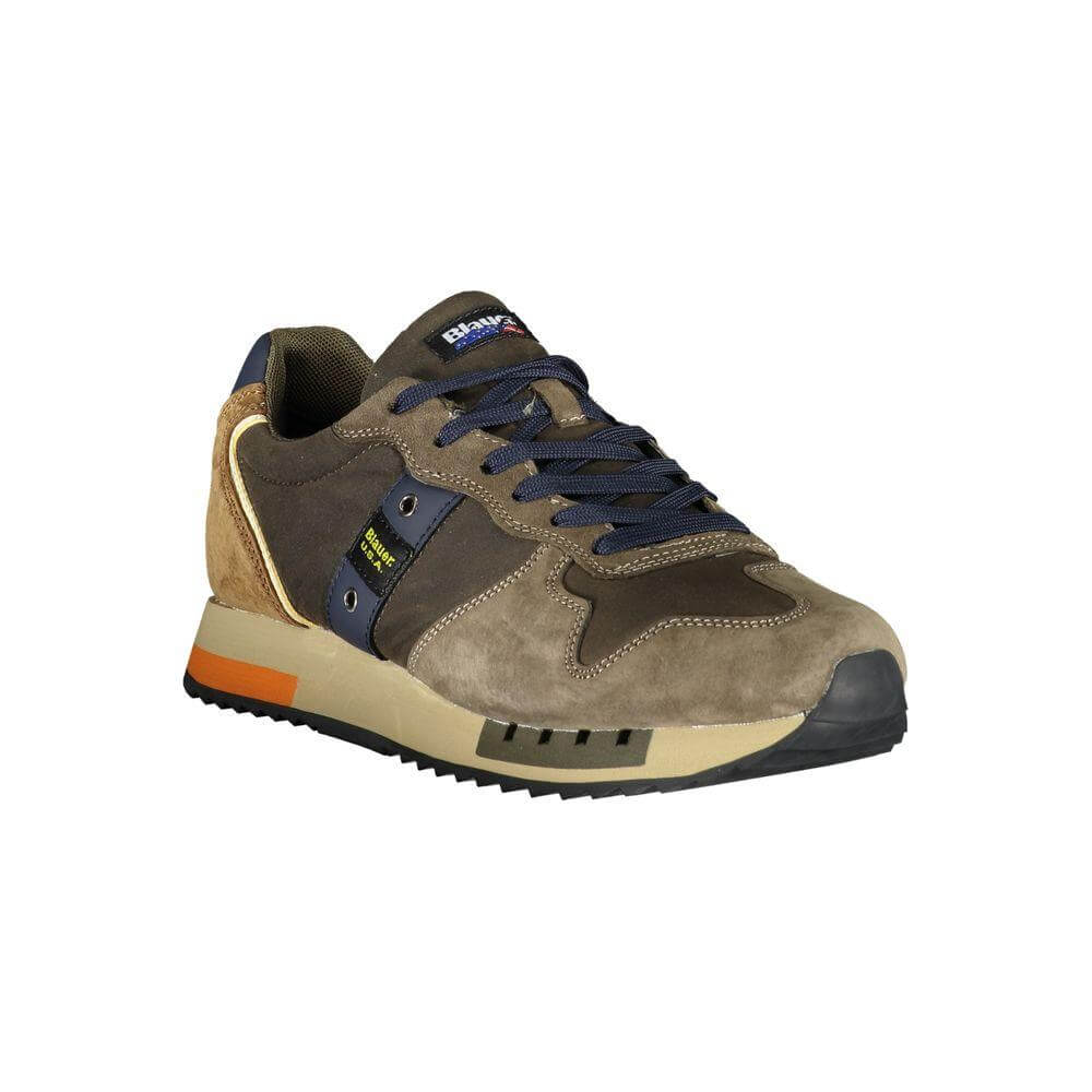 Blauer green polyester sneaker with laces, contrast details, and logo; sports footwear ideal for active lifestyle.