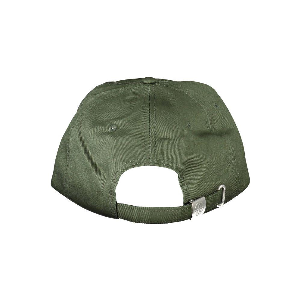 Back view of North Sails green cotton men's cap with adjustable strap