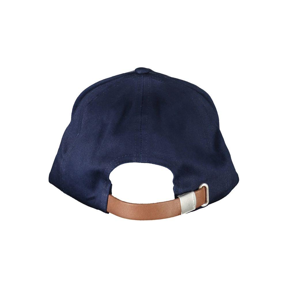 La Martina blue cotton hat with visor, embroidery, contrasting details, and logo. Adjustable back strap shown.