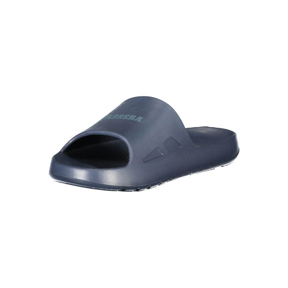Carrera Blue Polyethylene Sandal with logo print; comfortable slip-on slippers featuring a sleek design for casual wear.