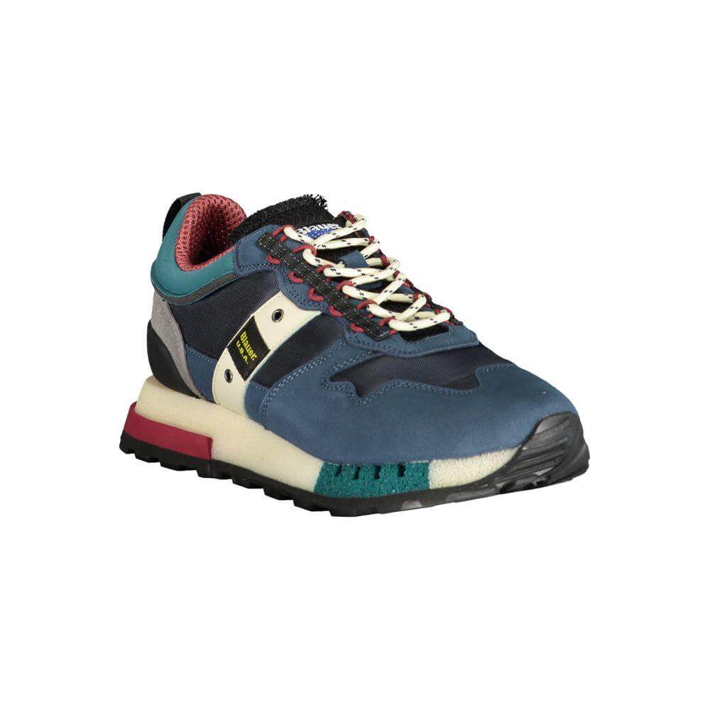 Blauer Blue Polyethylene Men's Sneaker with stylish contrasting details and removable footbed, perfect for urban style.