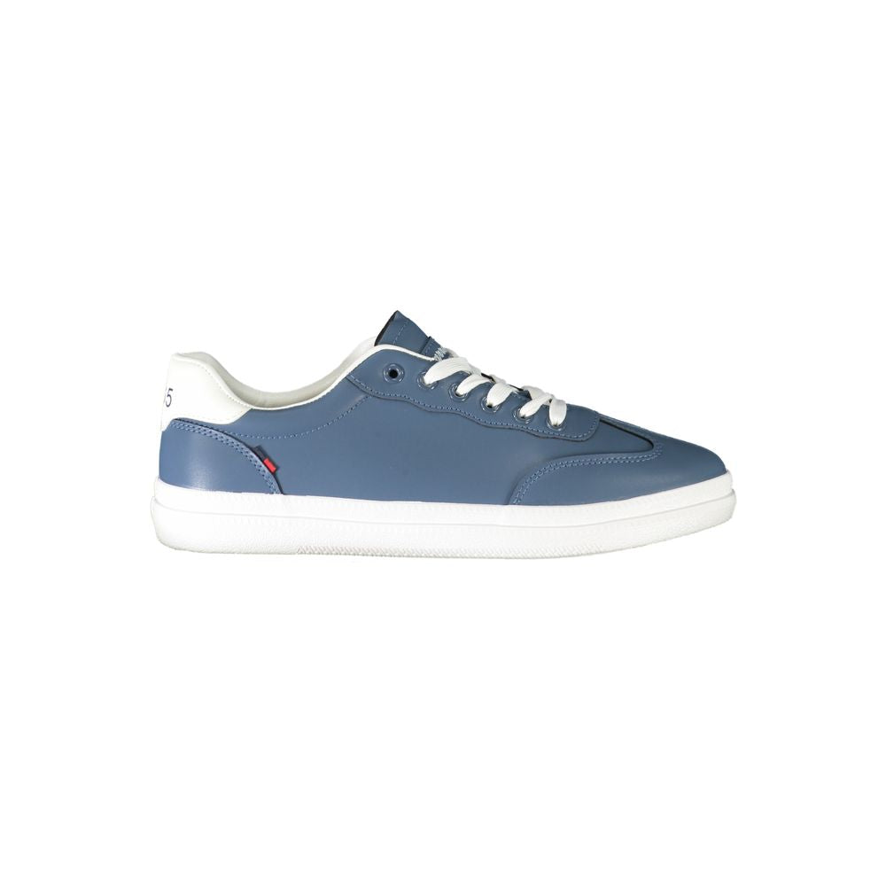 Carrera blue polyester sneaker with laces, contrast details, and logo, ideal for sports footwear enthusiasts