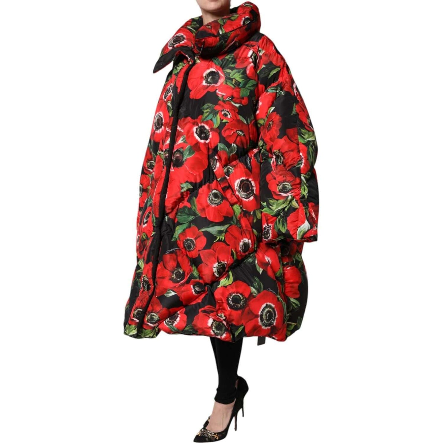 Dolce & Gabbana multicolor floral padded jacket with full zip closure, long sleeves, made of 100% polyester, high craftsmanship.