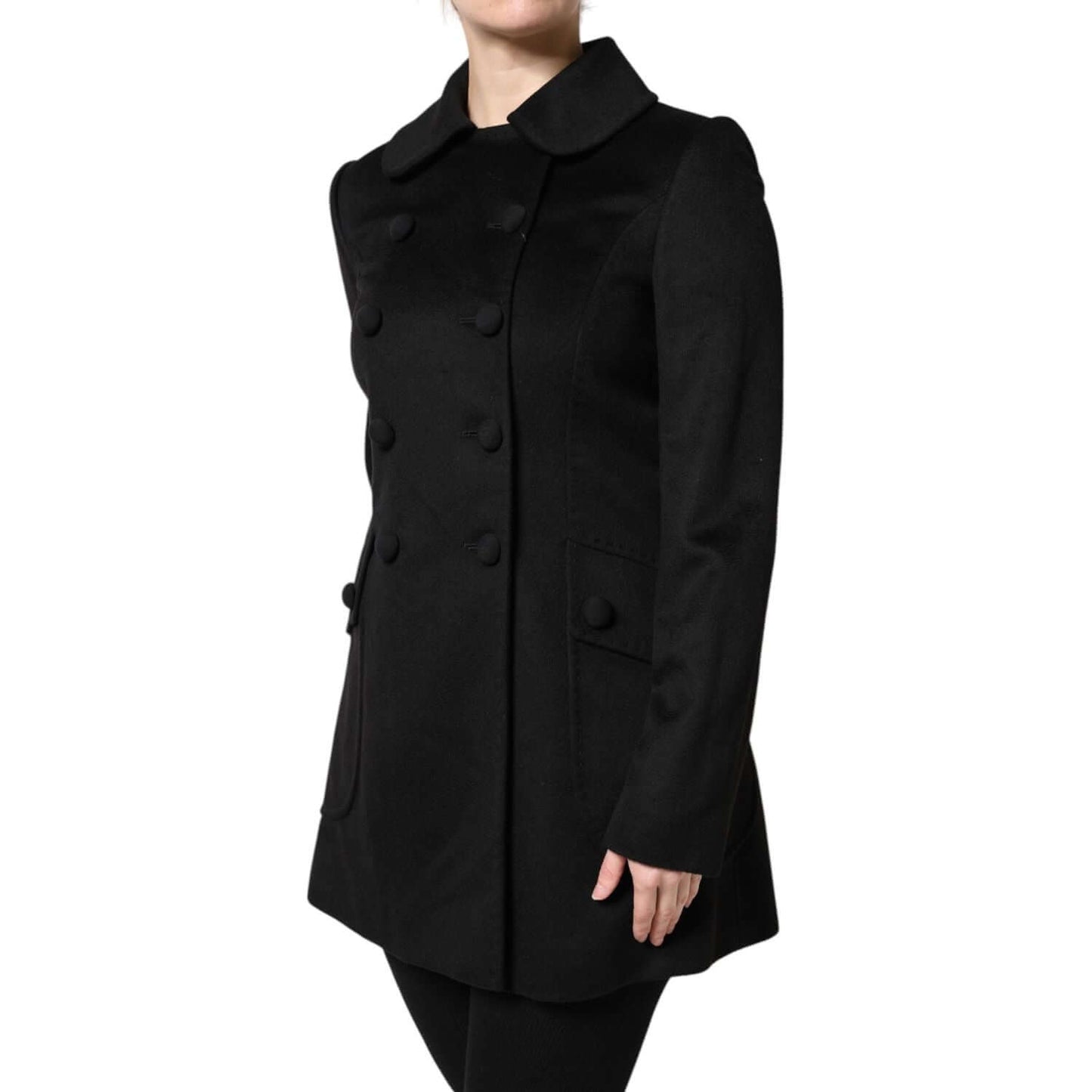 Dolce & Gabbana black wool sartoria italiano double-breasted blazer jacket for women, elegant Italian design