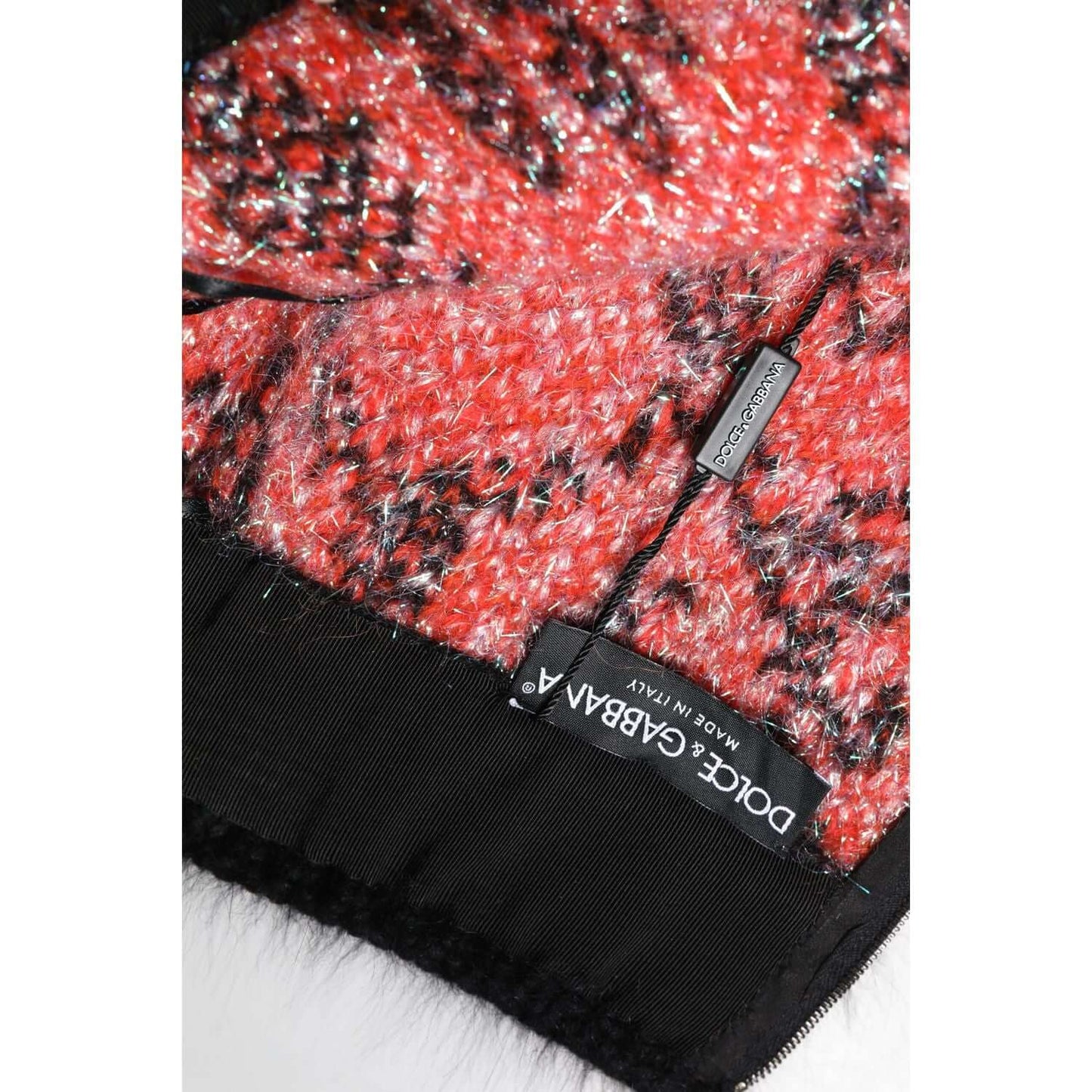 Dolce & Gabbana multicolor high waist mini skirt, plush fabric with logo details and zipper closure, showcasing luxury craftsmanship.