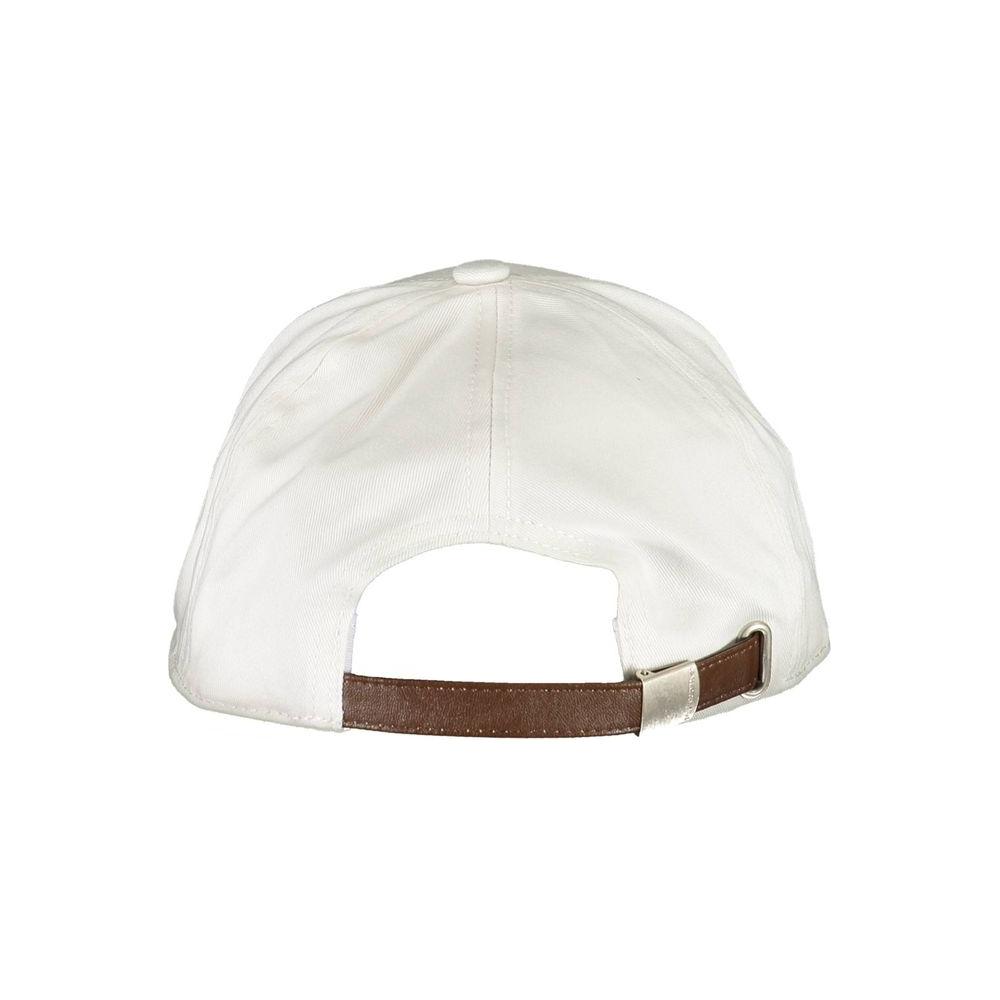 Back view of La Martina white cotton men's cap with adjustable strap