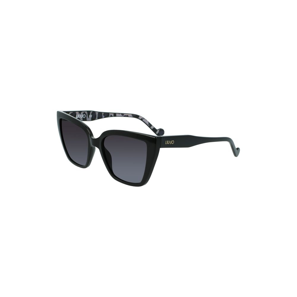 Liu Jo black injected women sunglasses with square lenses and durable plastic frame, offering a stylish edge for fashion-forward individuals.