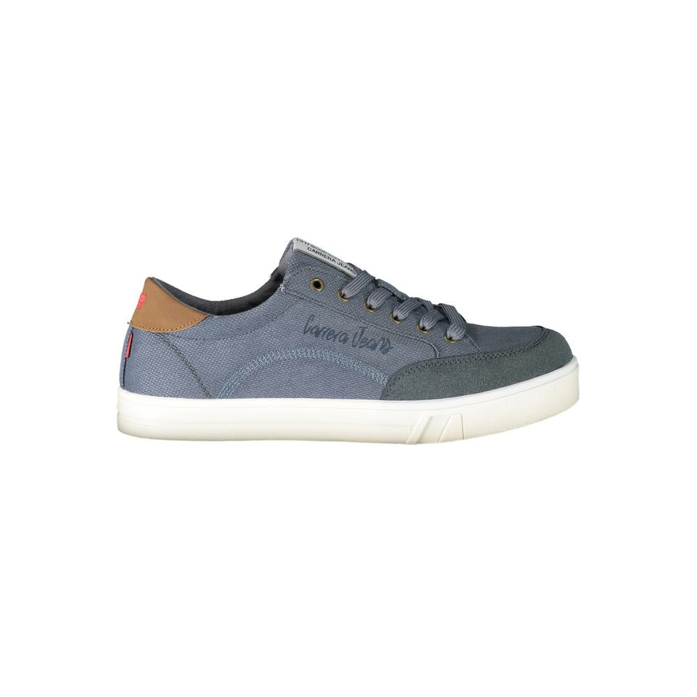 Carrera blue polyester sneaker with laces, contrast details, and logo. Ideal for sports footwear. Stylish and comfortable design.