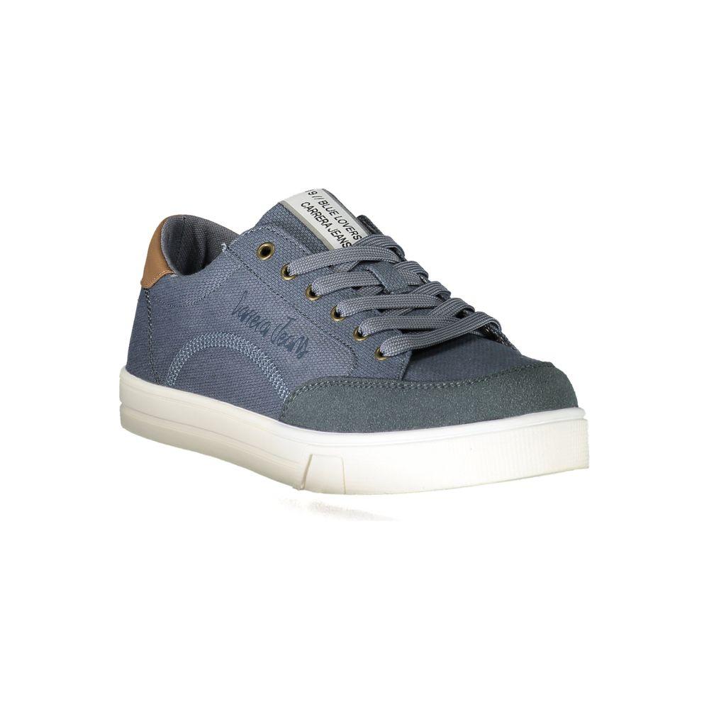 Carrera blue polyester sneaker with laces, contrast details, and logo, ideal sports footwear for men.