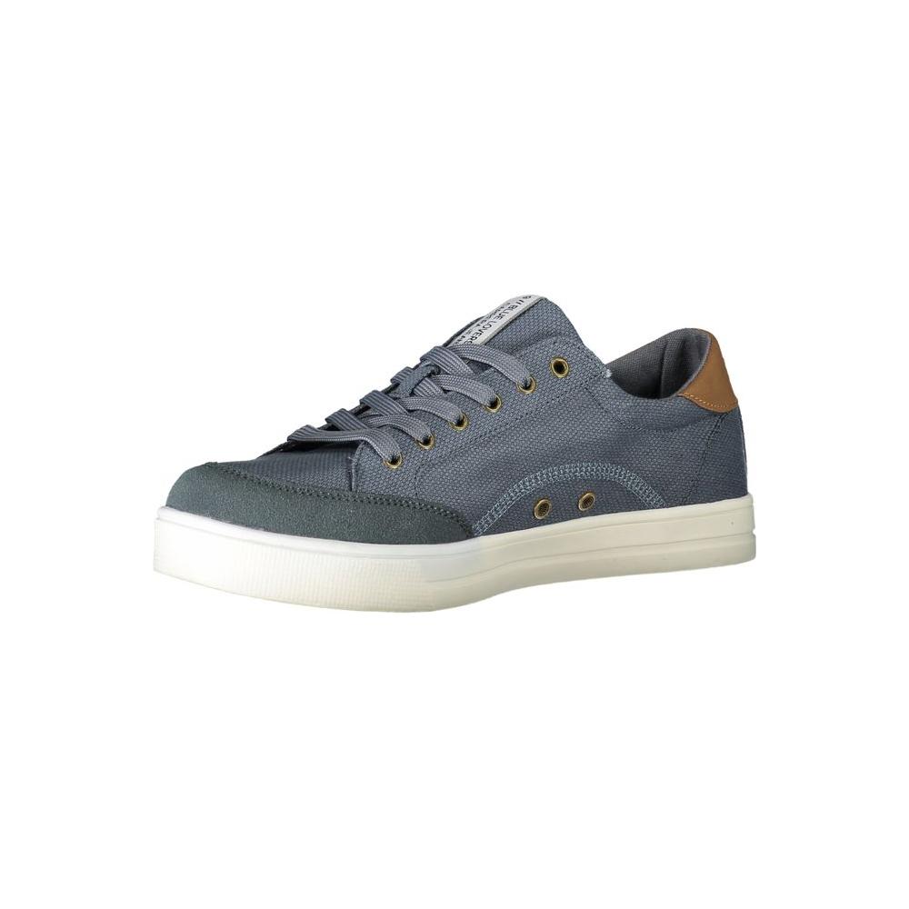 Carrera blue polyester sneaker with laces, contrast details, and logo; ideal sports footwear for style and comfort.