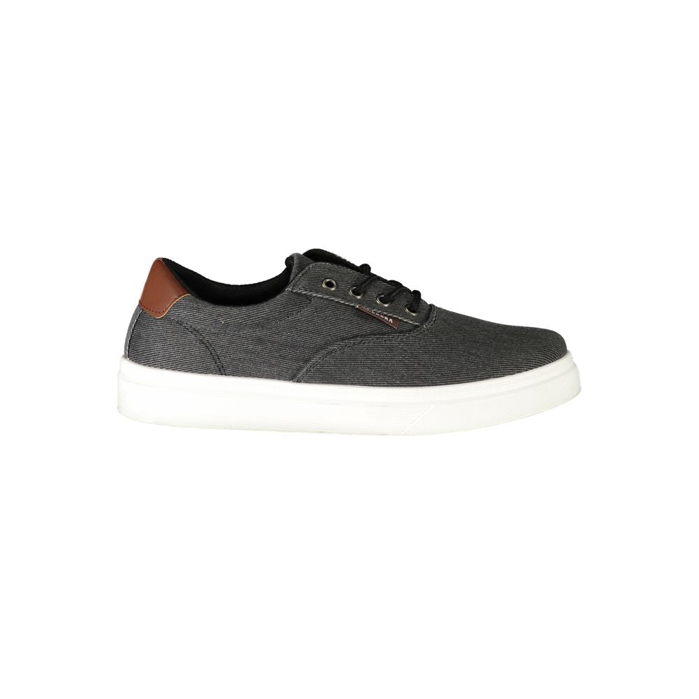 Carrera black polyester sneaker with laces, contrast details, and logo on a white background.