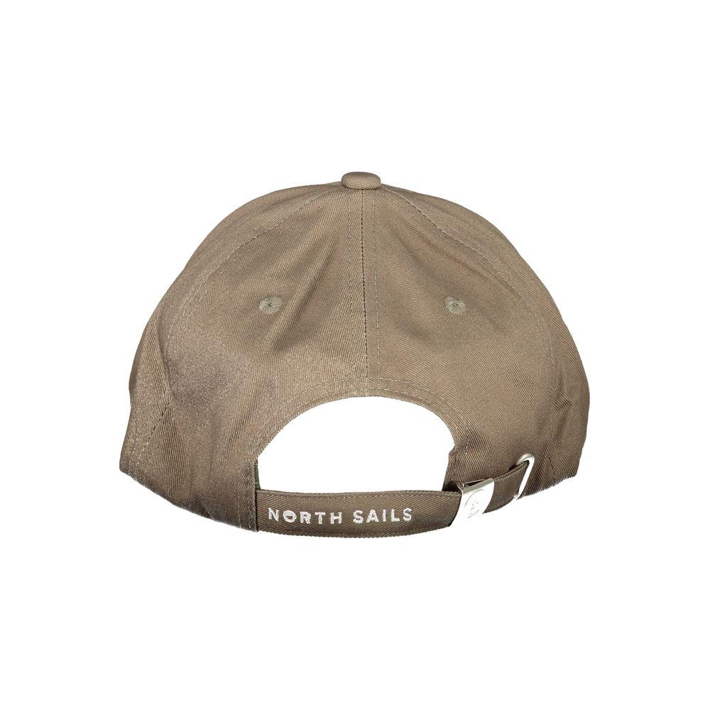 Back view of North Sails green cotton cap with adjustable strap and embroidered logo, made from organic cotton. Eco-friendly headwear.