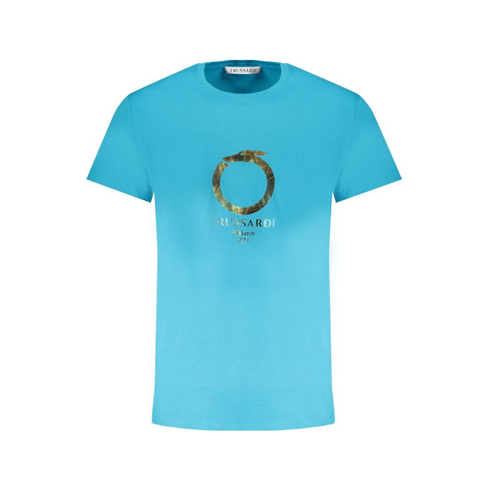 Trussardi Light Blue Cotton Men TShirt
