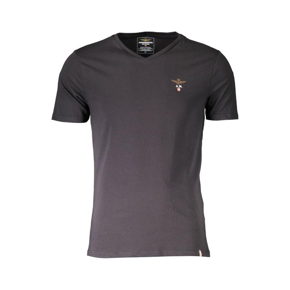 Aeronautica Militare Black Cotton T-Shirt