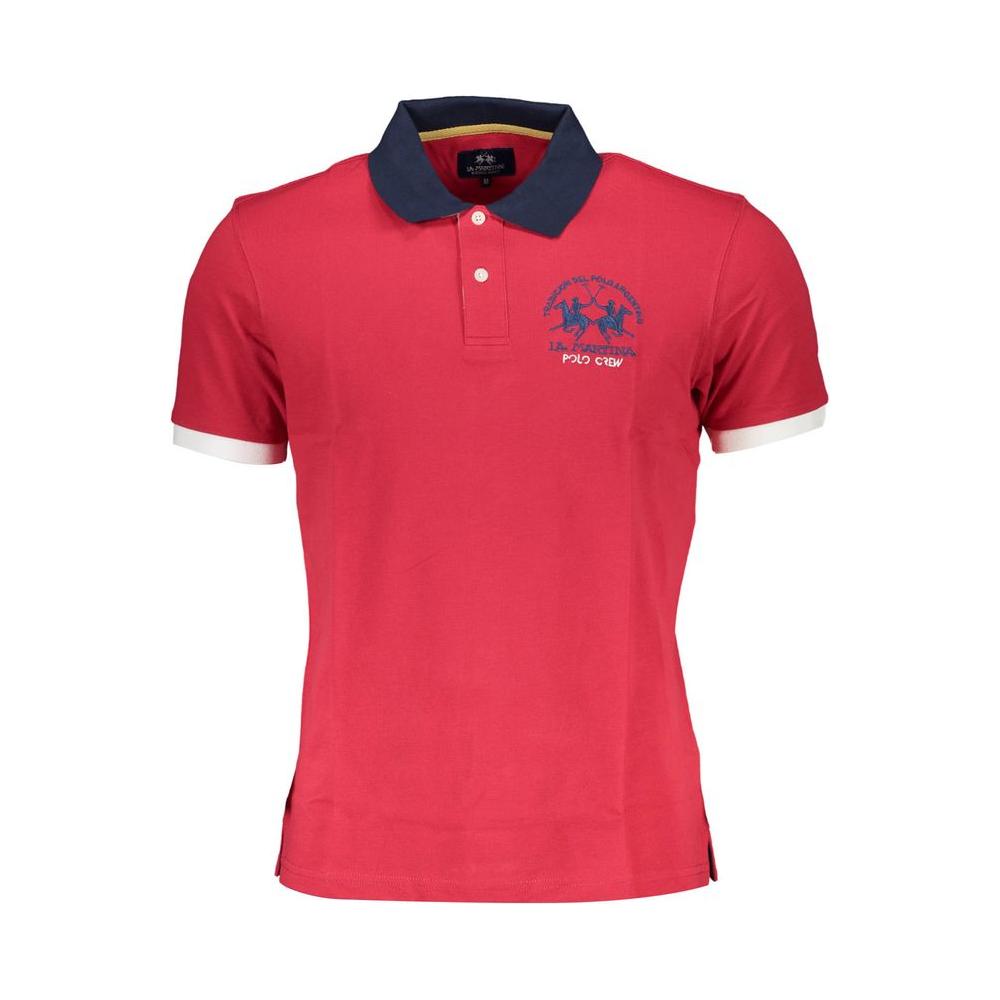 La Martina Red Cotton Men Polo