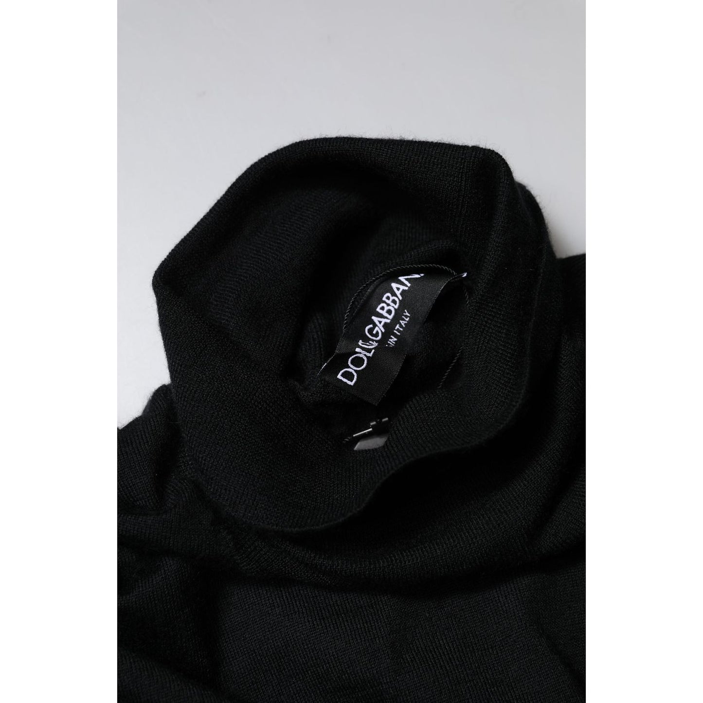 Dolce & Gabbana Black Cashmere Knitted Men Pullover Sweater