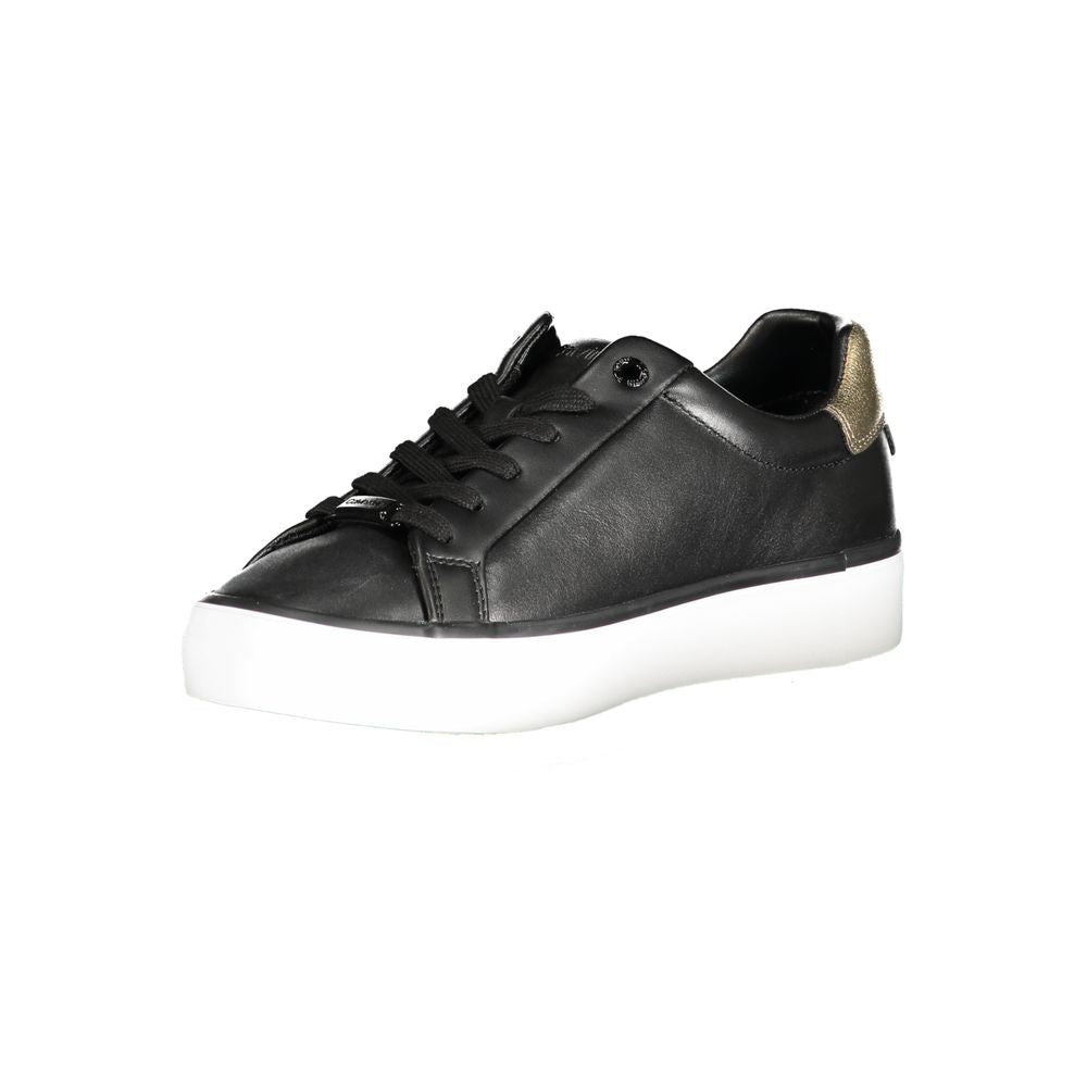Calvin Klein Black Polyester Sneaker with laces, contrast details, and logo