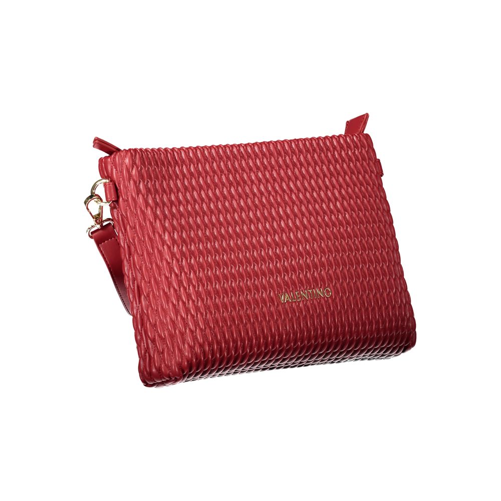 Mario Valentino Red Polyethylene Women Handbag with detachable sleeve and adjustable strap, featuring iconic logo and luxury design.