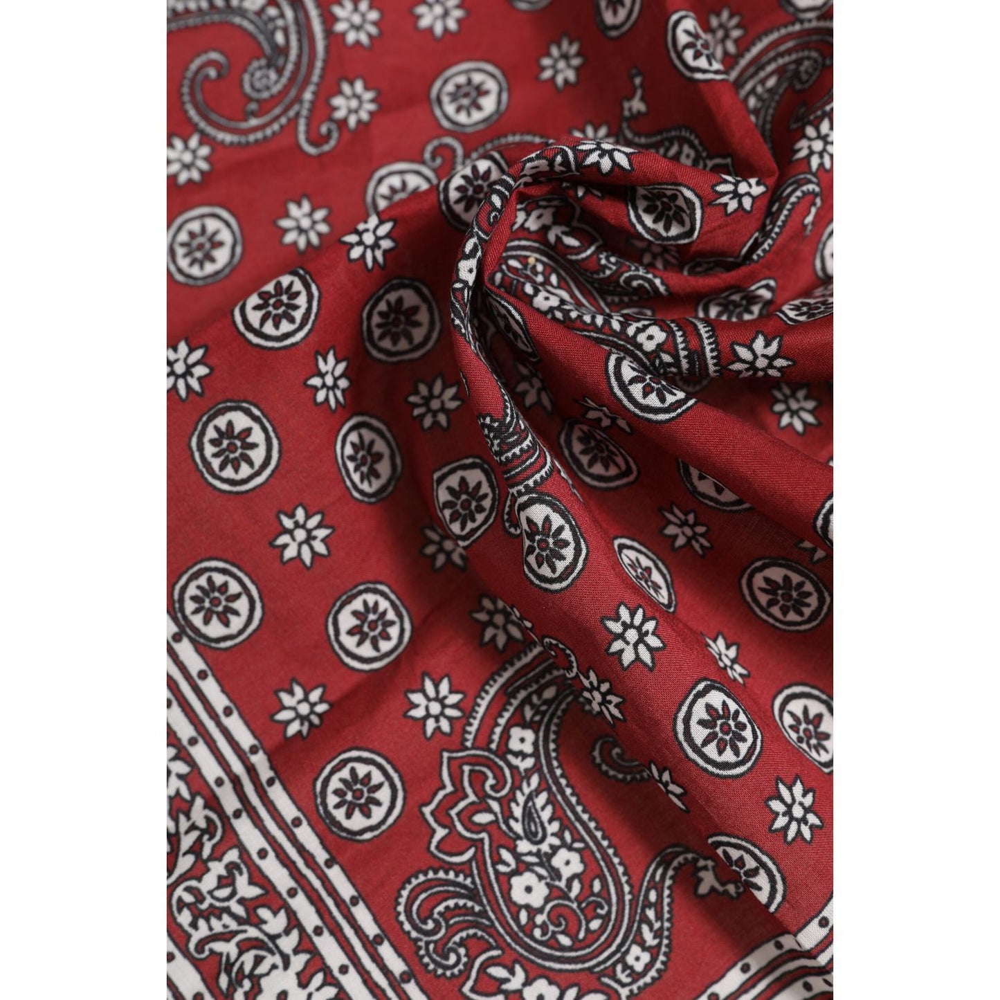Dolce & Gabbana Red Floral Cotton Square Foulard Scarf