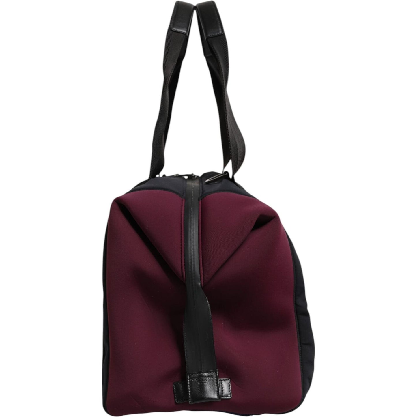 Dolce & Gabbana Black Maroon Hand Shoulder Duffel Travel Bag