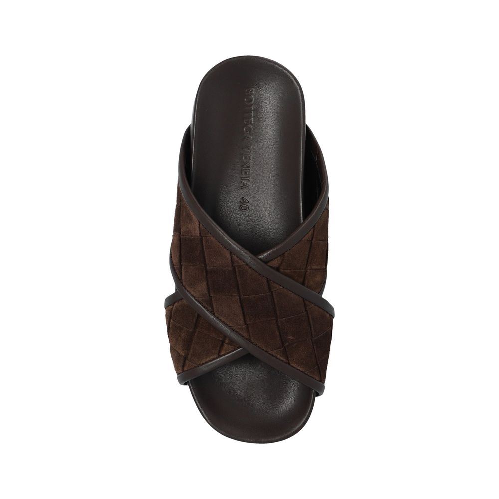 Bottega Veneta Brown Lamb Leather Sandals