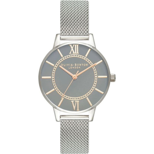 Olivia Burton Silver Stainless Steel Dress Watch