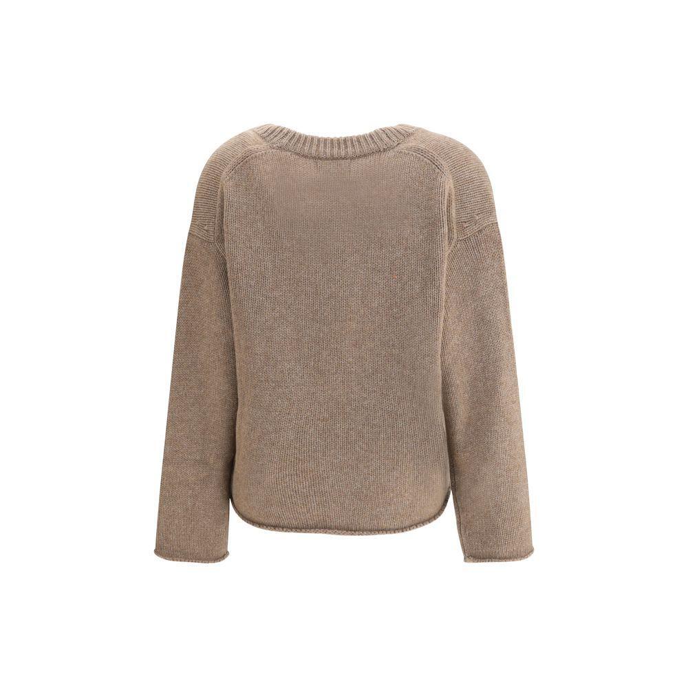 Loulou De Saison Derry Plunging U Neck Sweater LO-DERRYTAUPEMELAN-S