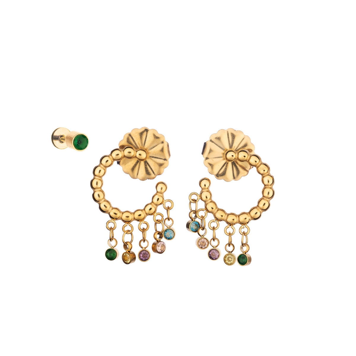 Gold earrings with beaded dangles by AN JEWELS JEWELRY Mod. AB.EP017