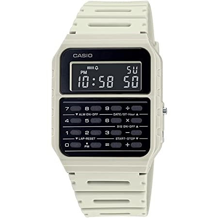 CASIO VINTAGE Mod. CALCULATOR EDGY COLLECTION - CREAM & BLACK WATCHES