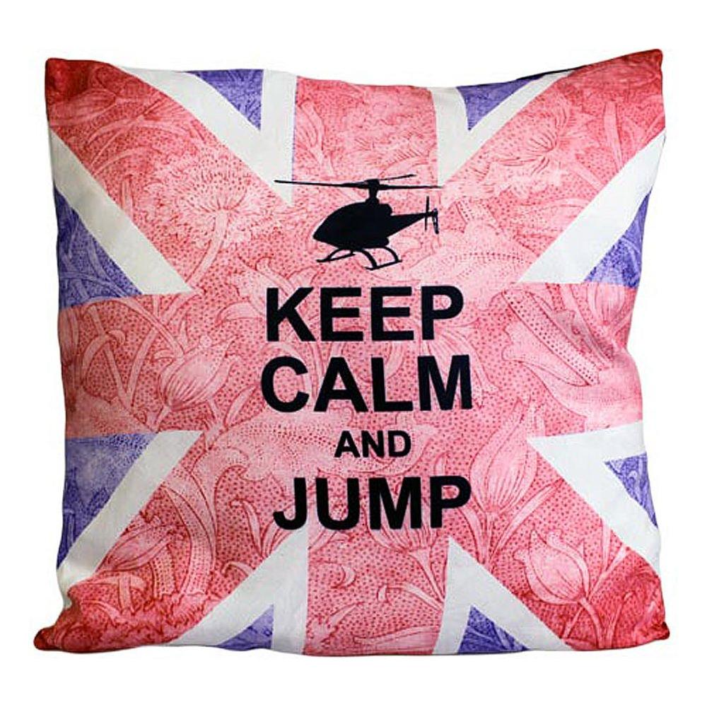 CUSCINI LETTERARI - Copricuscino in Juta lavata / Cotton pillow case KEEP CALM AND JUMP - Size 40x40cm FASHION ACCESSORIES