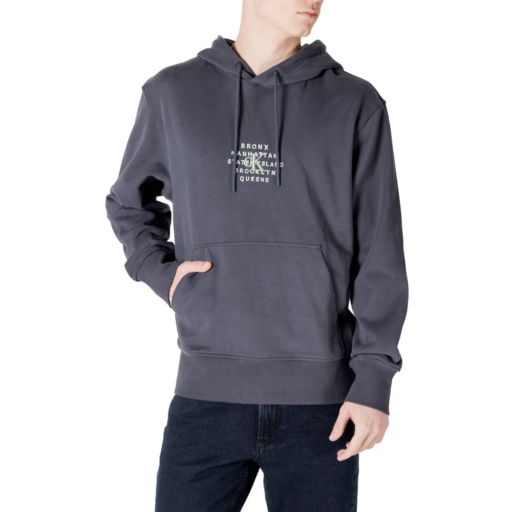Calvin Klein Jeans Gray Cotton Hoodie Calvin Klein Jeans
