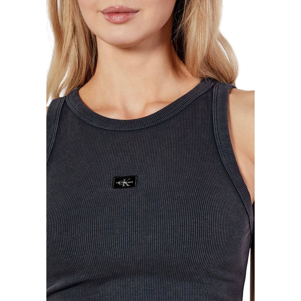 Calvin Klein Jeans Gray Recycled Cotton Tank Tops Calvin Klein Jeans