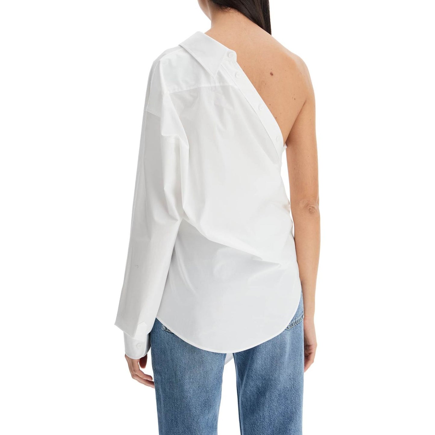 Moschino one-shoulder poplin stretch