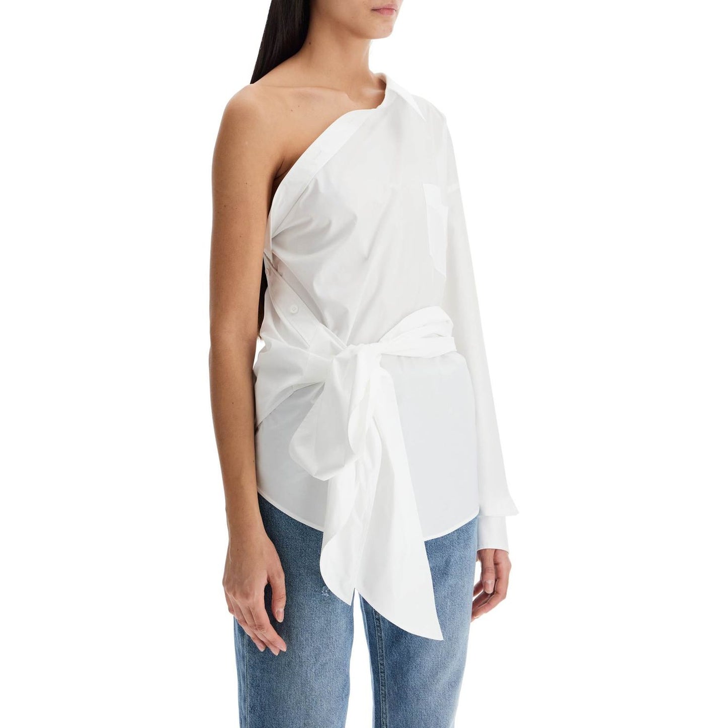 Moschino one-shoulder poplin stretch