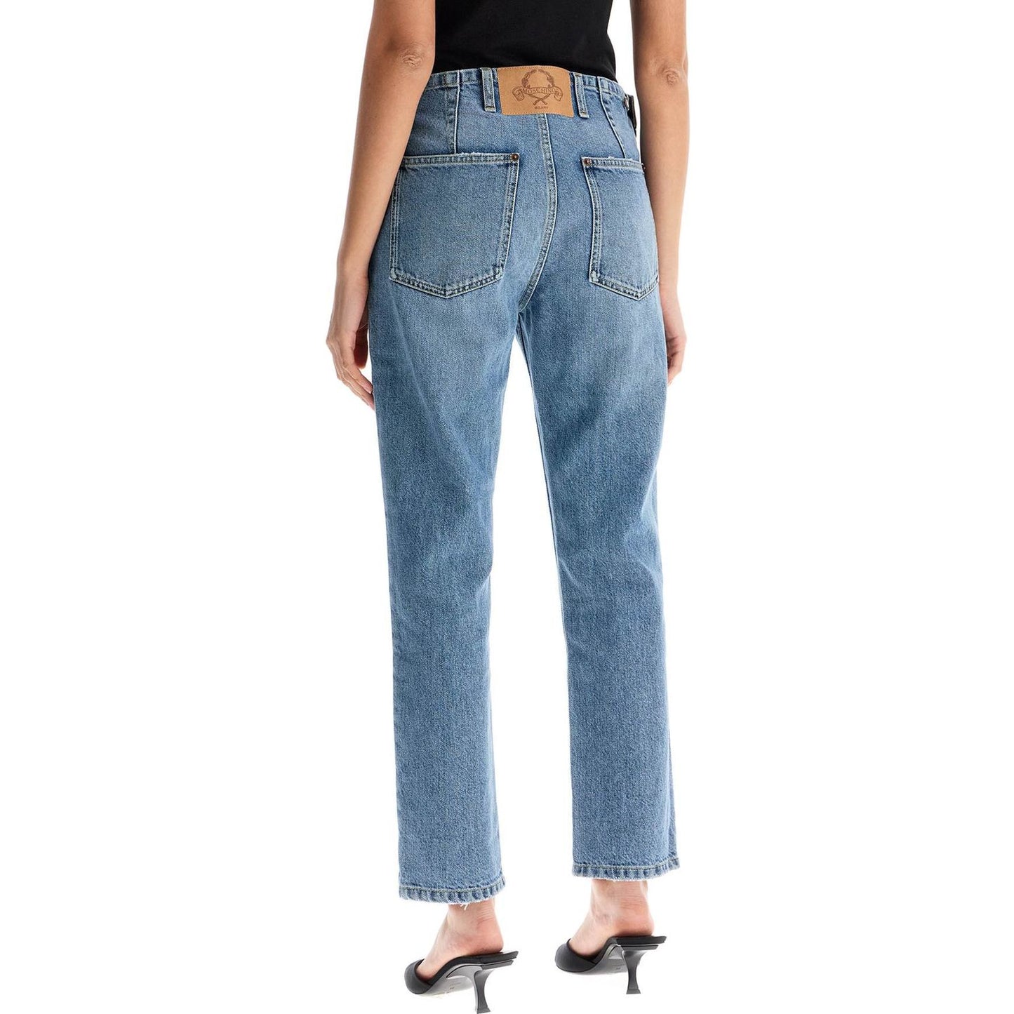 Moschino slim fit jeans with adjustable waistband