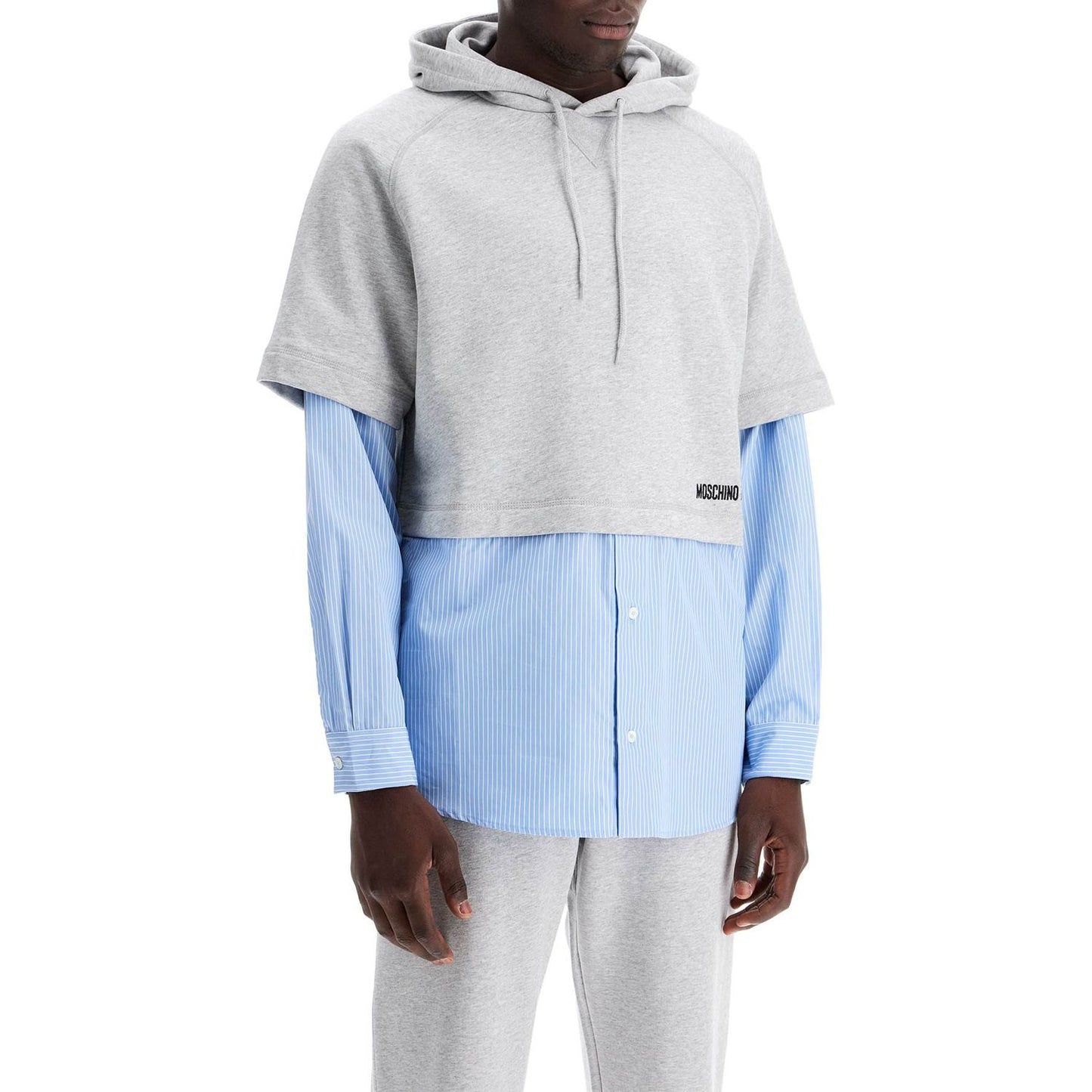 Moschino hybrid sweatshirt with shirt bottom