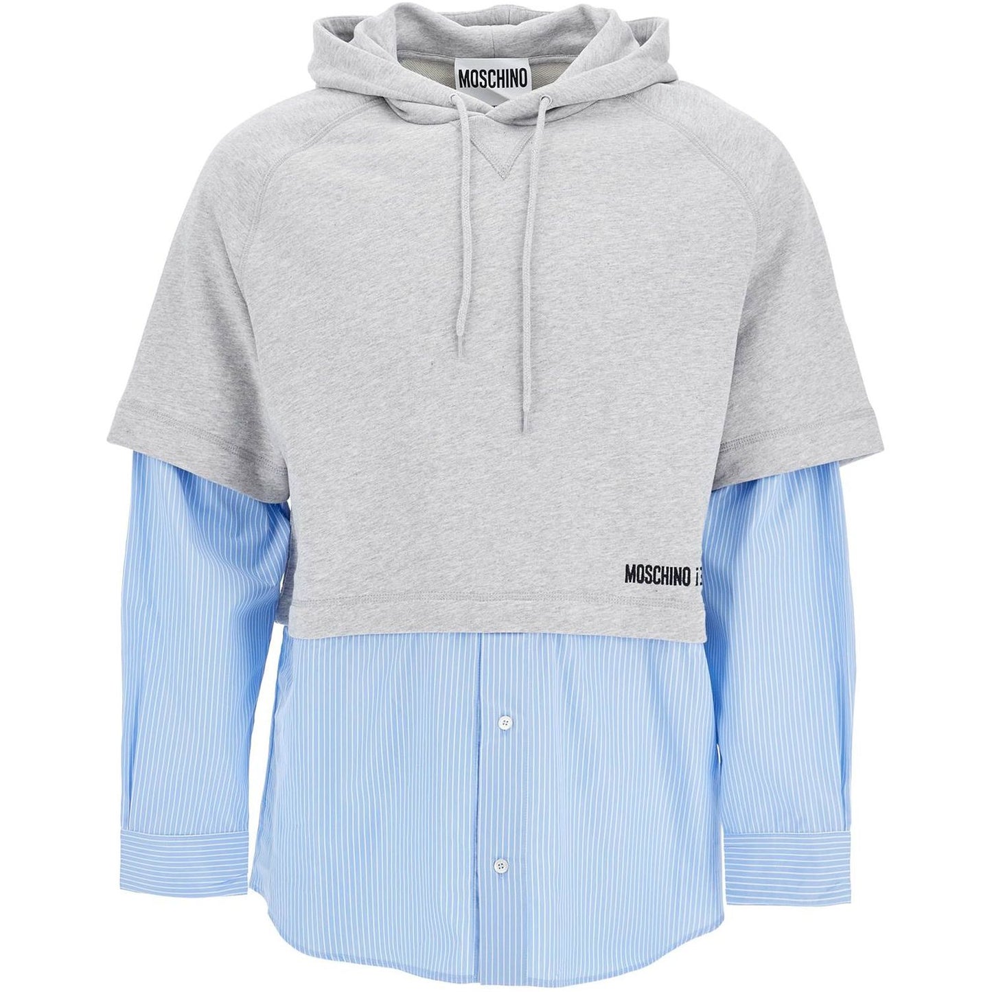 Moschino hybrid sweatshirt with shirt bottom
