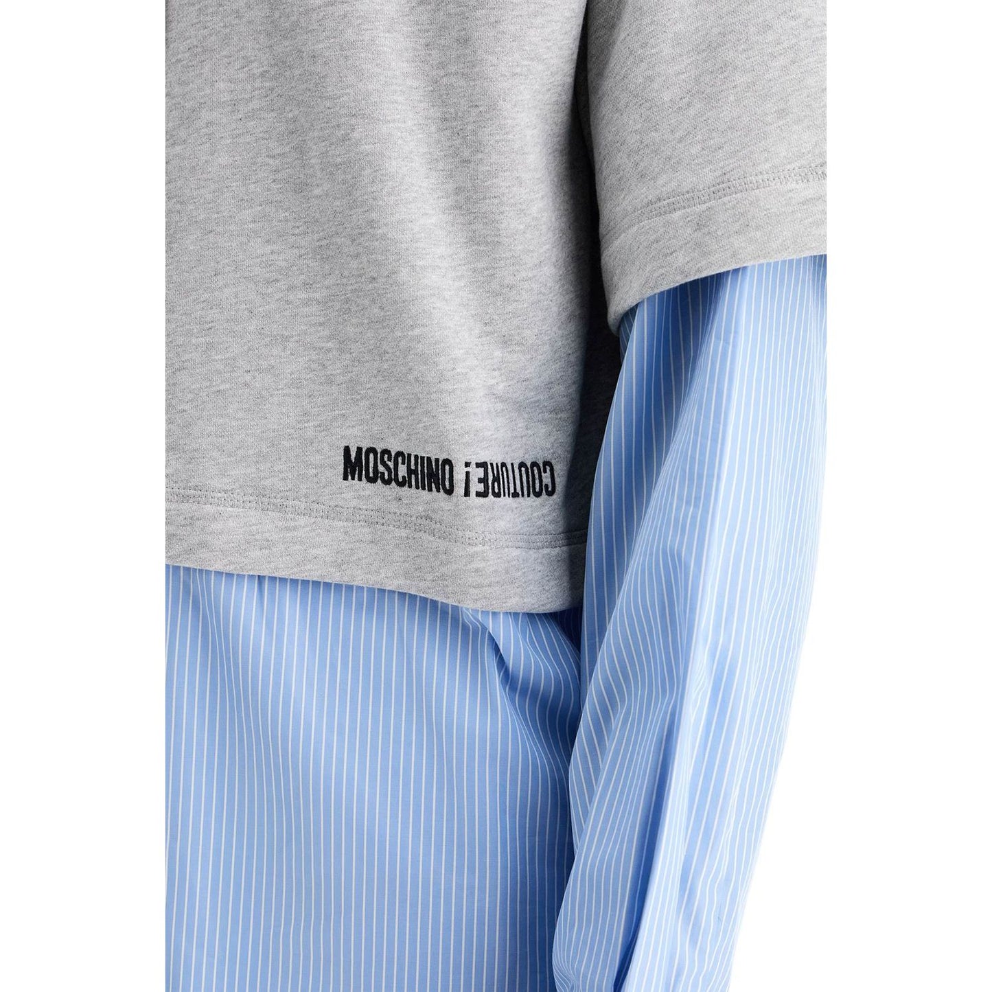 Moschino hybrid sweatshirt with shirt bottom