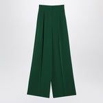 Max Mara Wide emerald green cady trousers LACCATOCO/R_MAXM-014_102