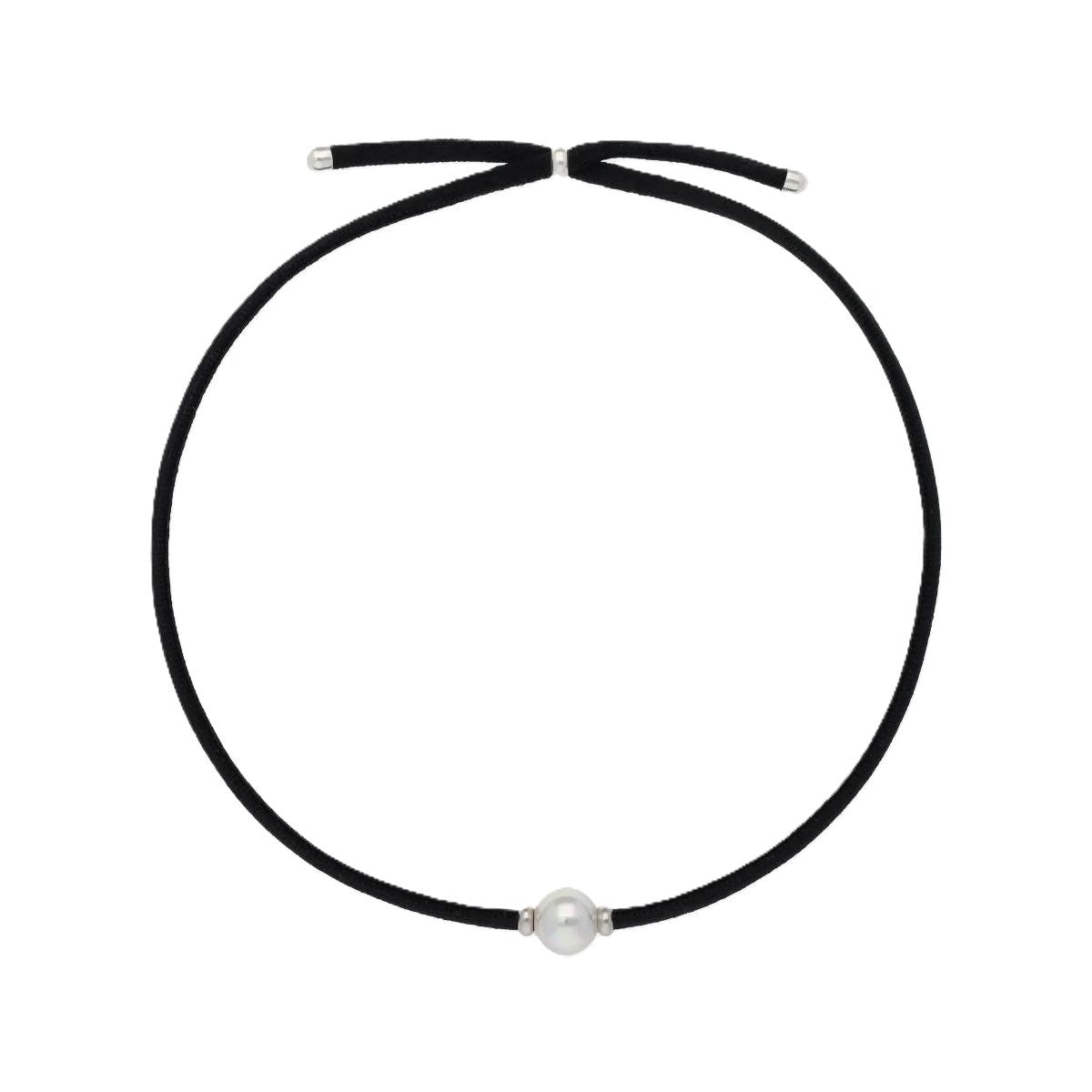 MAJORICA JEWELRY Mod. 16717.01.2.N50.000.1 elegant necklace with a pearl on black cord, minimalist design for refined style.